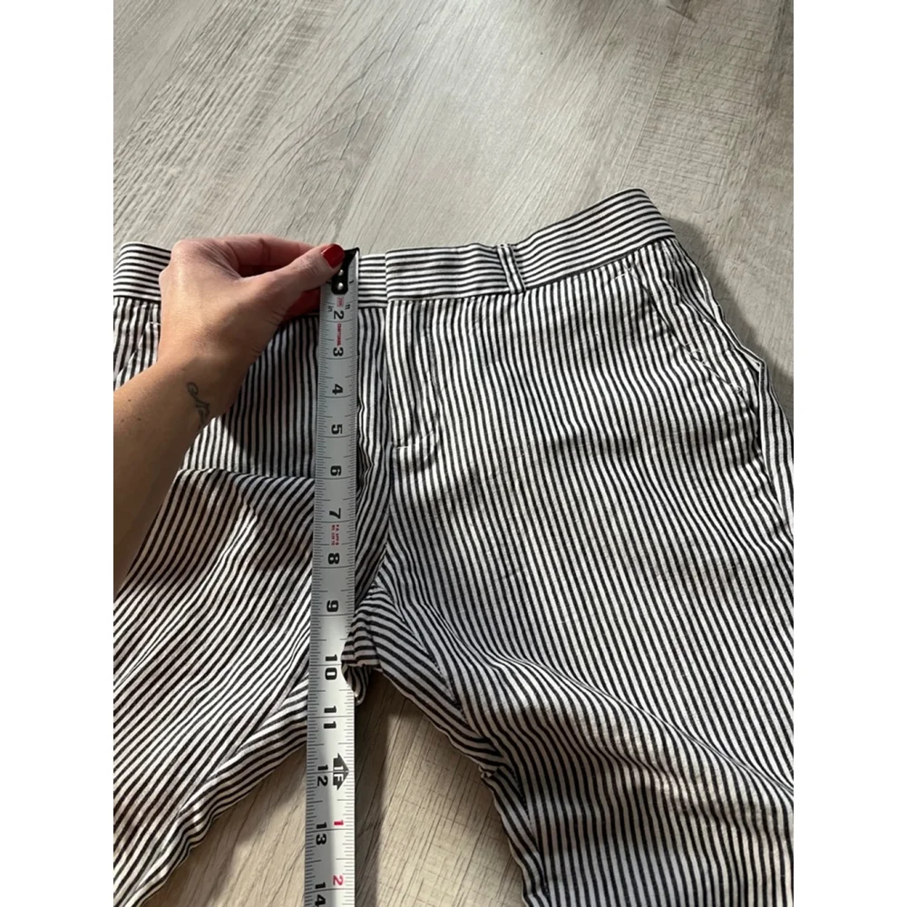 Banana Republic women's Logan fit cropped striped linen blend pants size 0